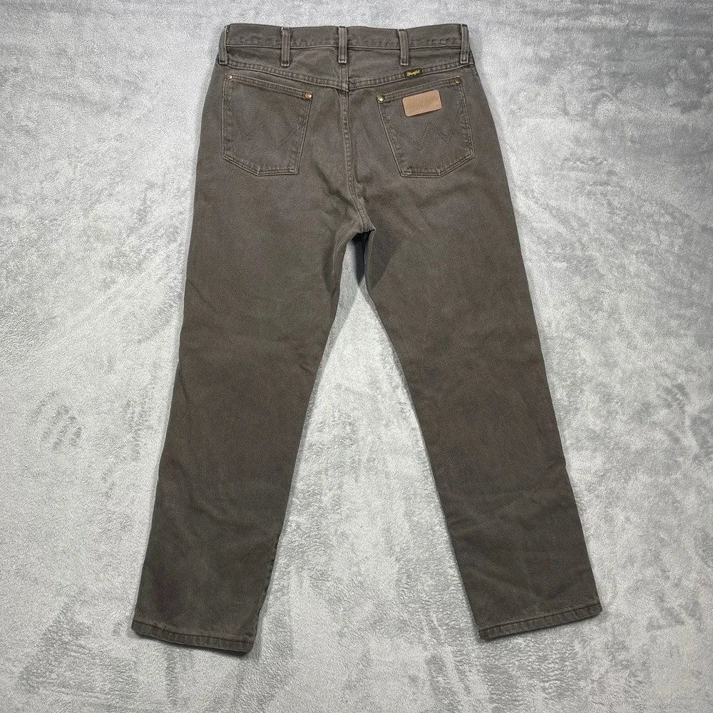 Wrangler Jeans Mens 33(31)x30(29) Brown Regular Fit Cotton Denim 13MWZRK